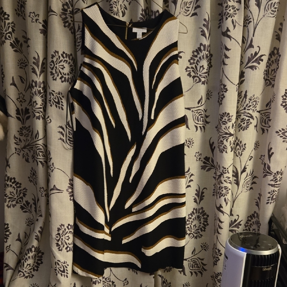 Charter Club Black and White Graphic Sleeveless Tank Top Dress XL